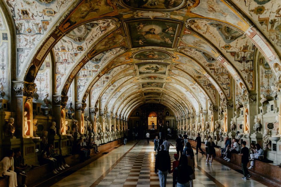 Experience the captivating architecture and artistic elegance of Munich's Residenz gallery.